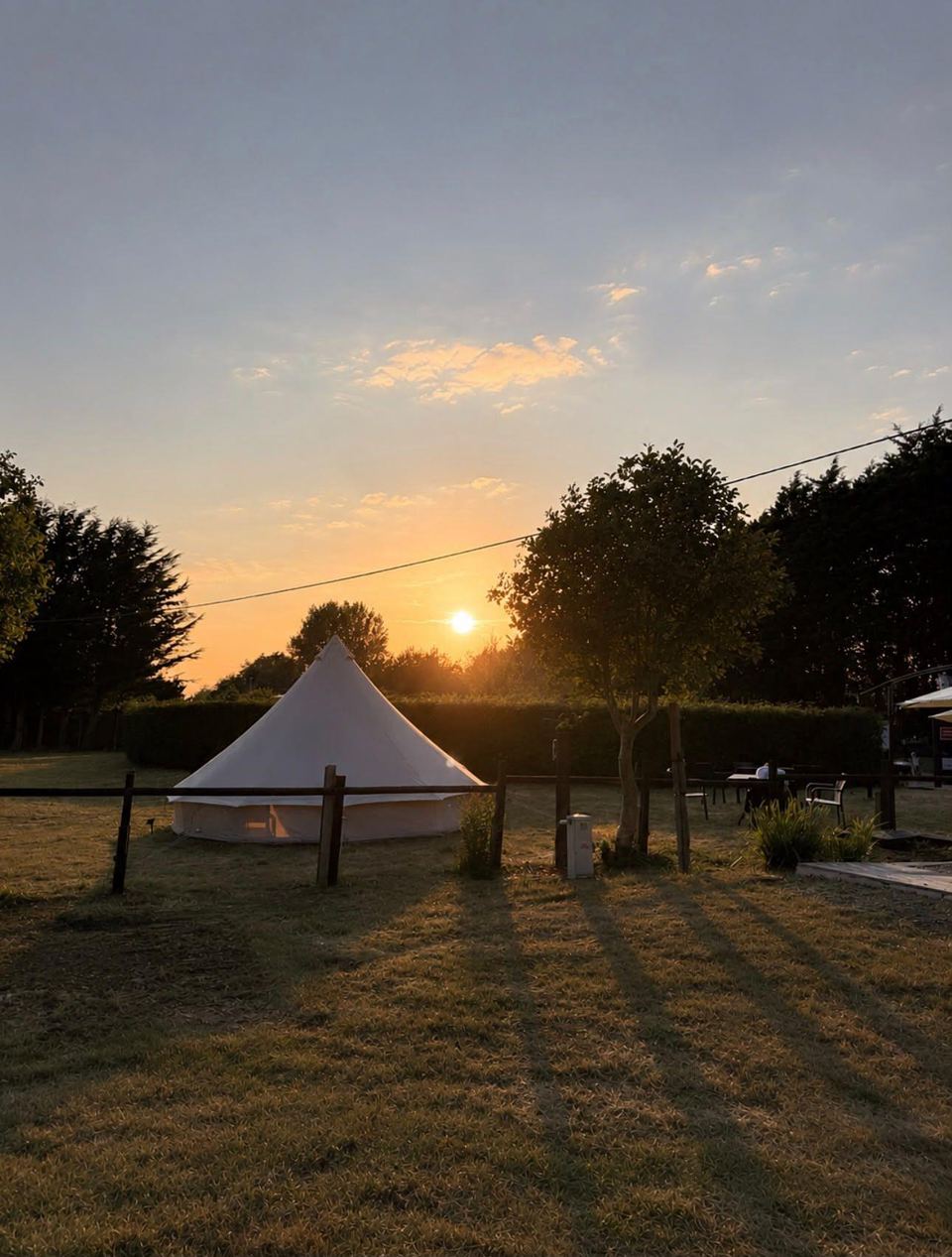 Bell tent at sunset