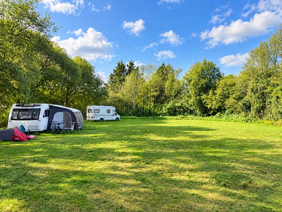 Caravans on a grass pitch