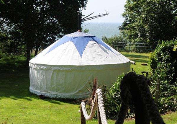 Yurt in the garden above the sea