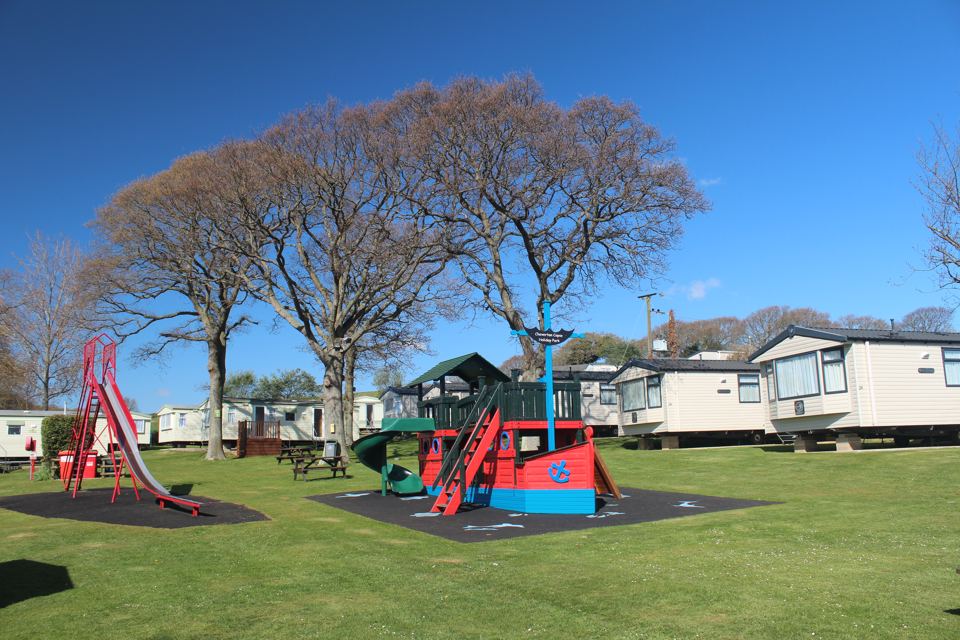Play area among the caravans