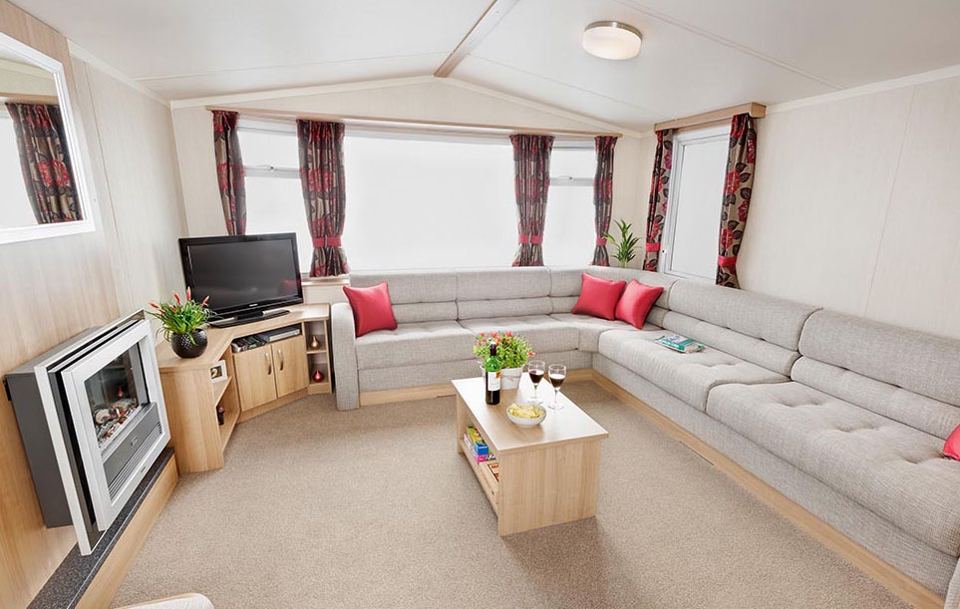 Lounge in a Winchester caravan
