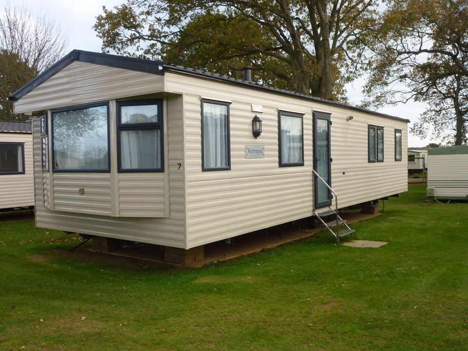 Arundel caravan on the lawn
