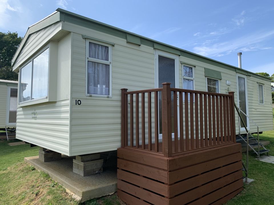 Sussex caravan with decking