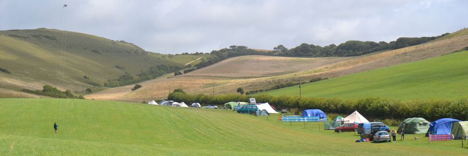 Camping field below the downs