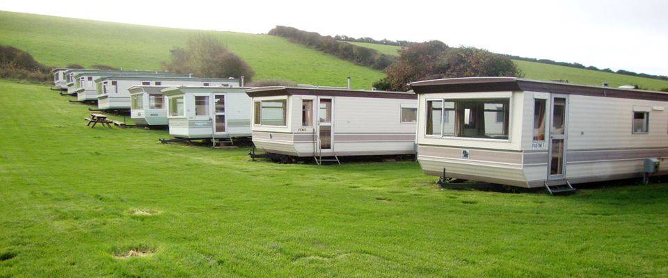 Row of static caravans