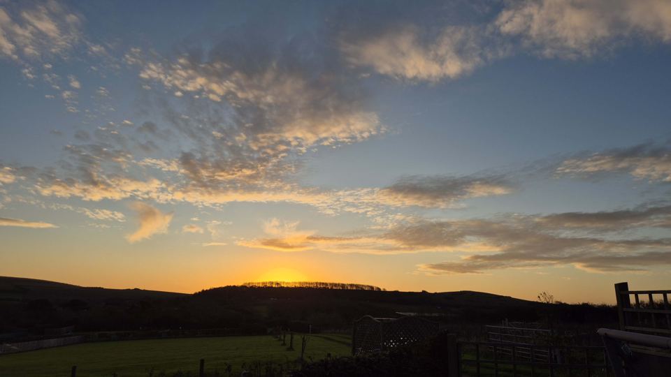 Sunset over the downs