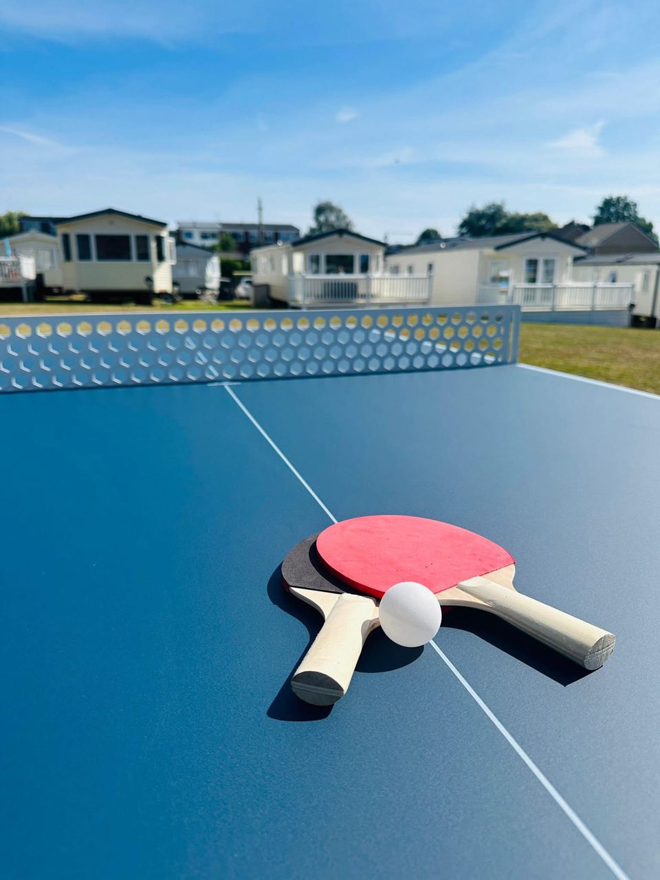 Table tennis by the caravans
