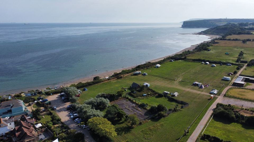 Camping field above the shore