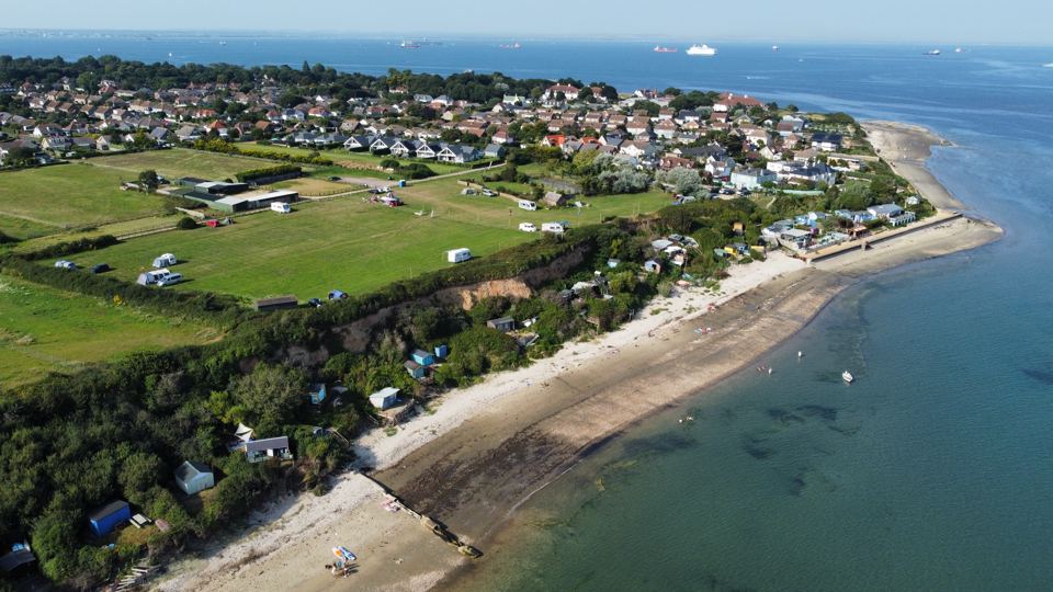 The site and coast from above