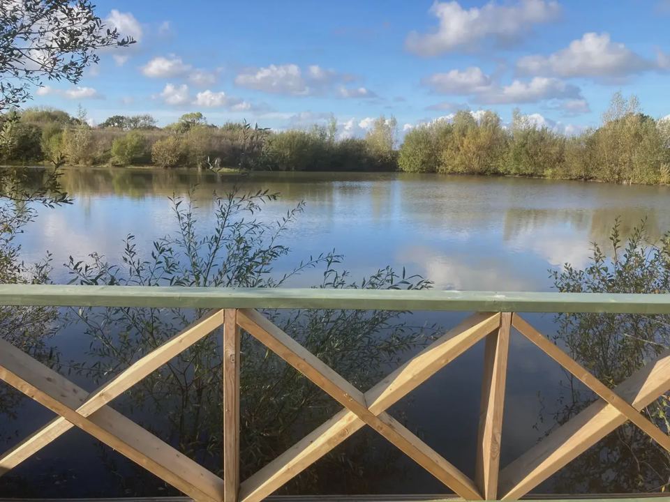 Lake view from a lodge deck