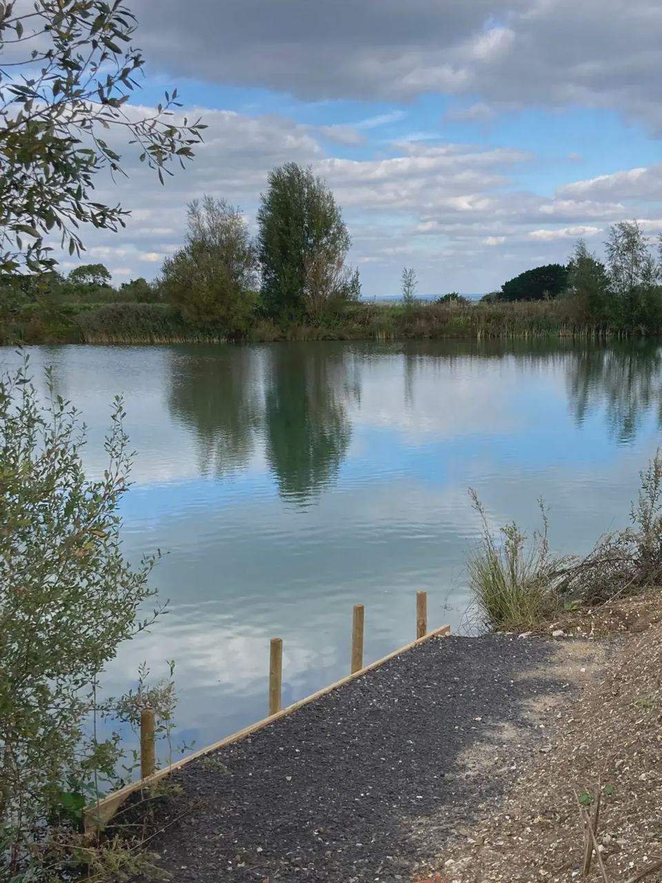 Gravel lake bank