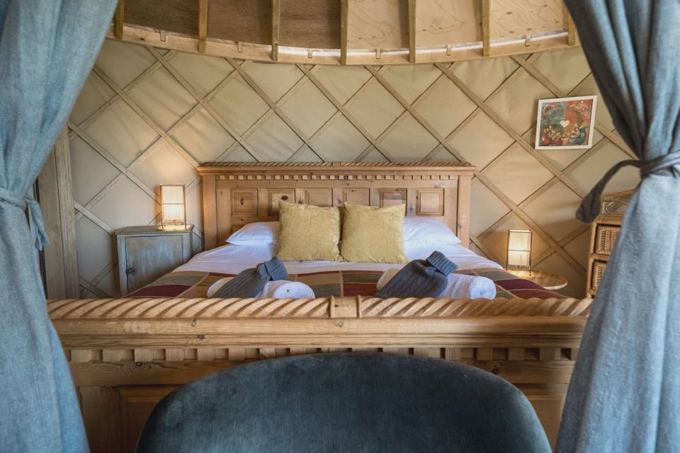 Double bed in a yurt