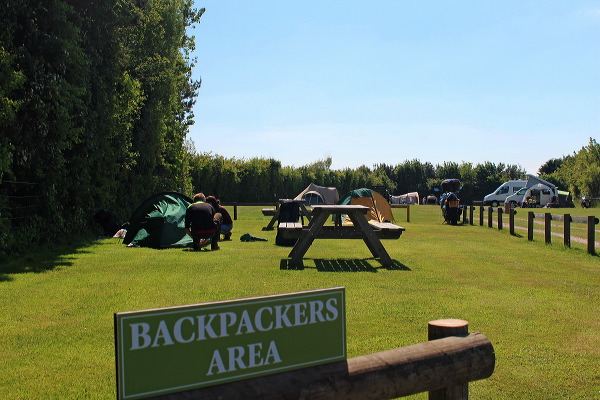Backpackers' area with picnic table