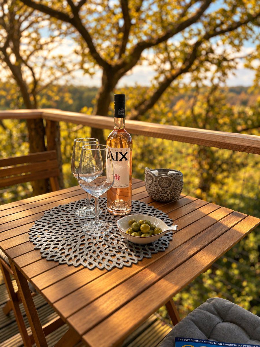Deck table above the trees