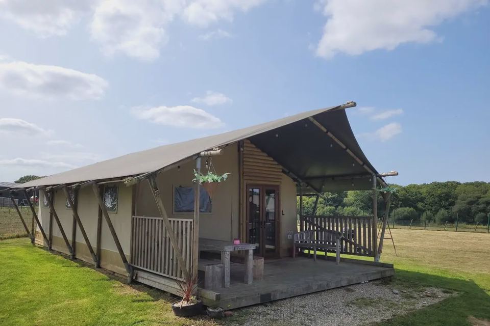 Dollar safari tent from the side