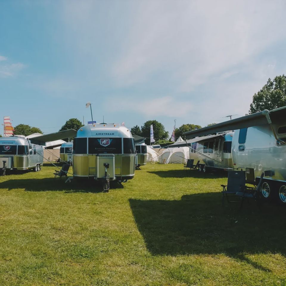 Row of Airstream caravans