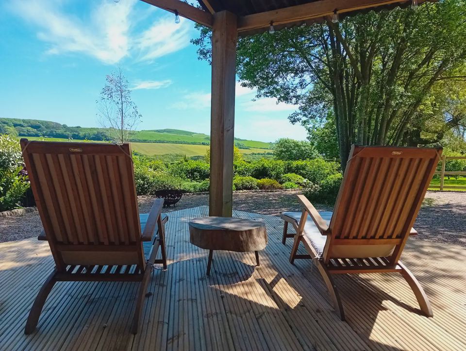 Loungers looking over the valley