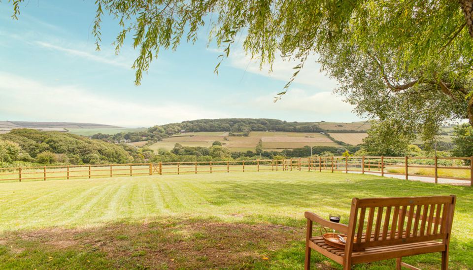 Garden view across the valley