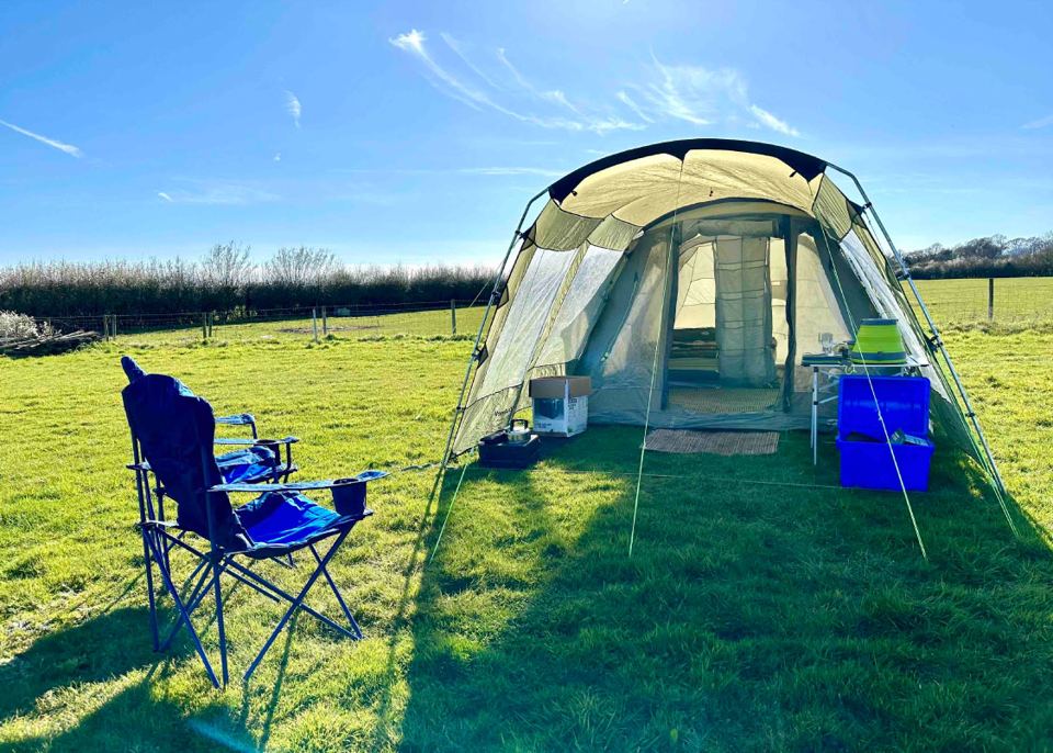 Tent with camping chairs