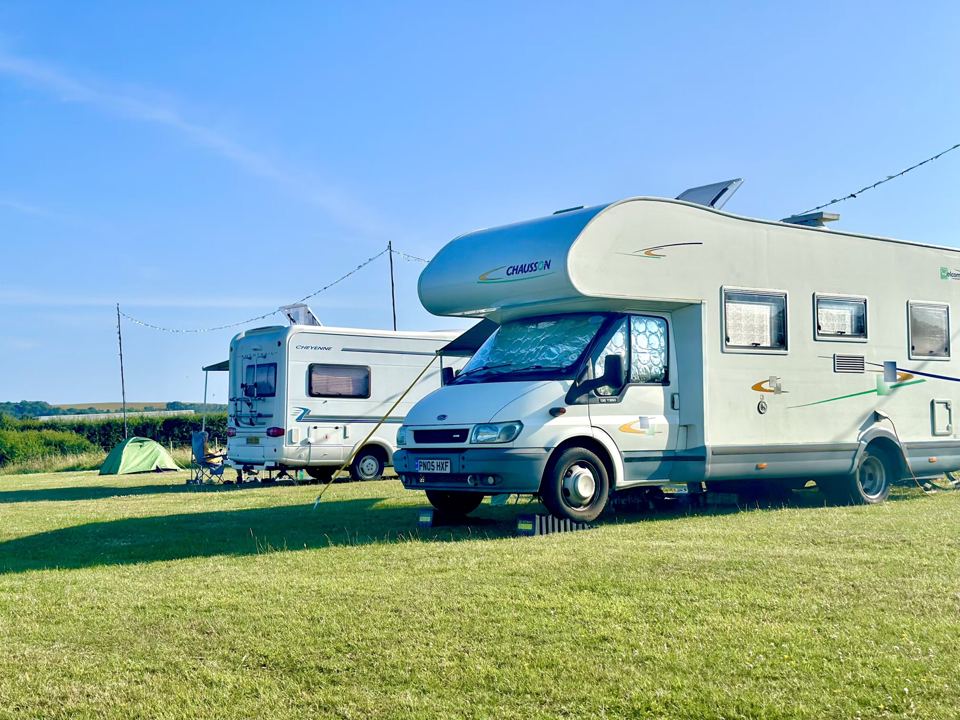 Motorhomes on the grass