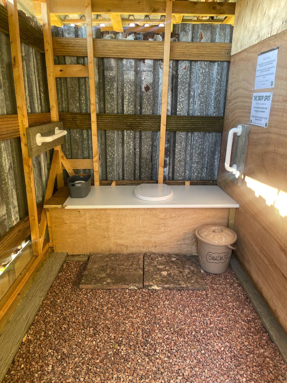 Inside a compost loo