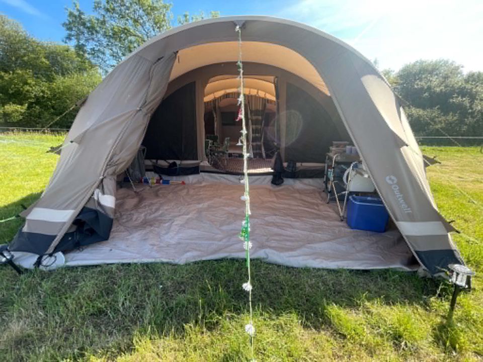 Hire tent with porch open