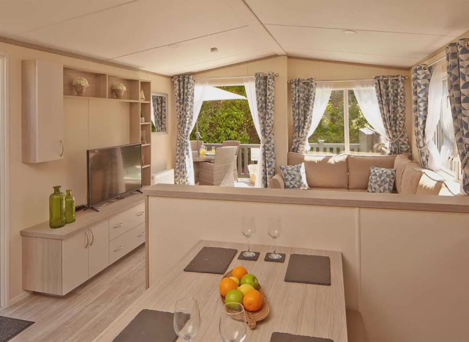 Caravan lounge from the dining table