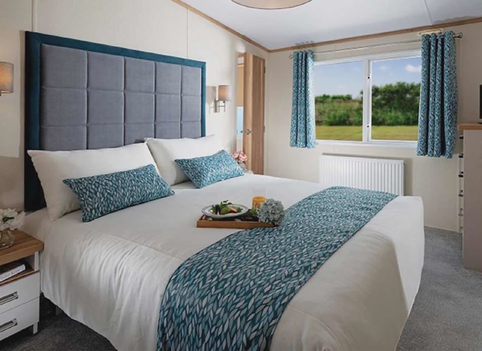 Double bedroom in a caravan