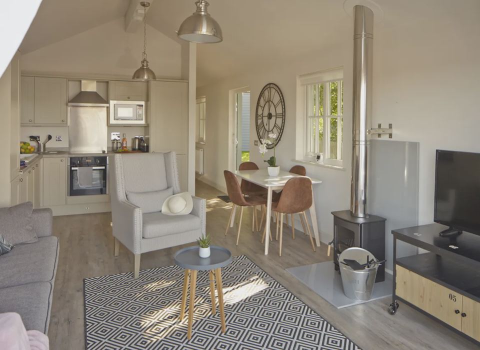 Open-plan lodge living area