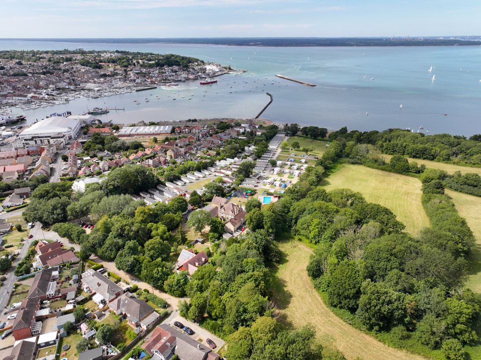 Park and Cowes harbour from above