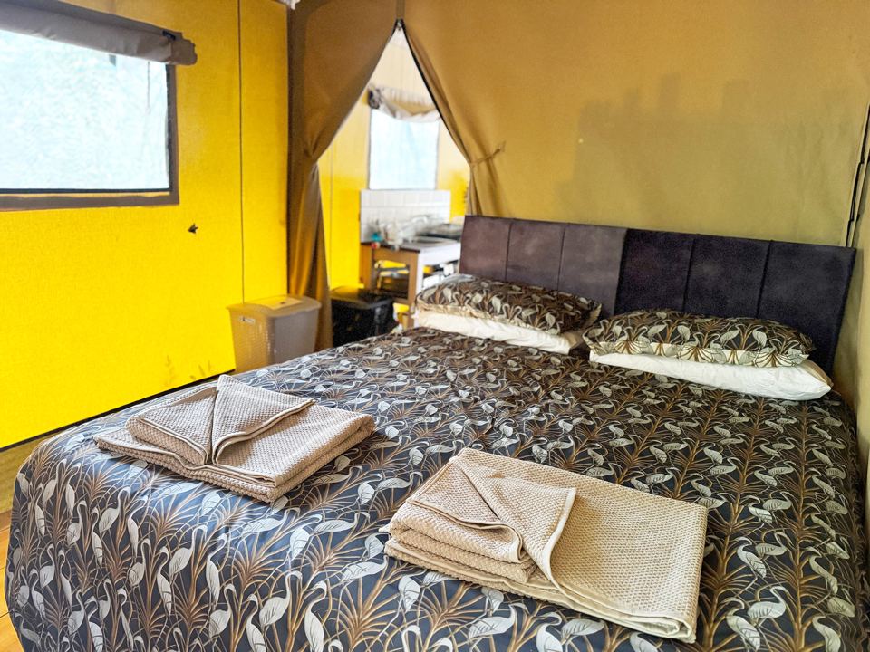 Double bed in the tent