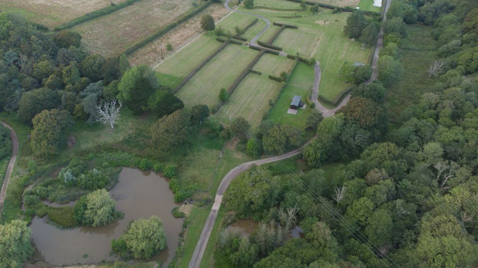 Ponds and fields from the air